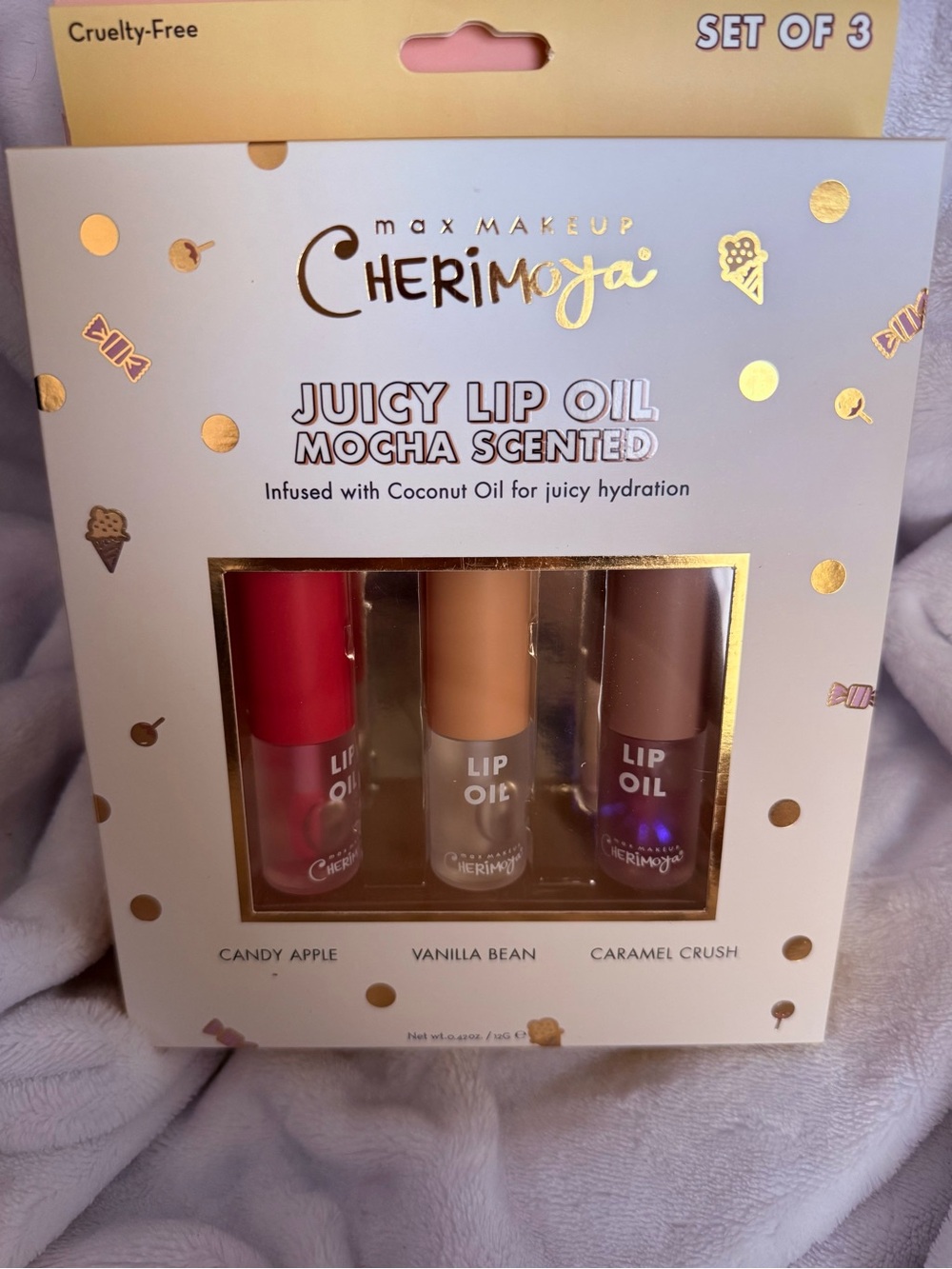 Brand new, unopened Cherimoya Juicy Lip Oil 3-Pack!